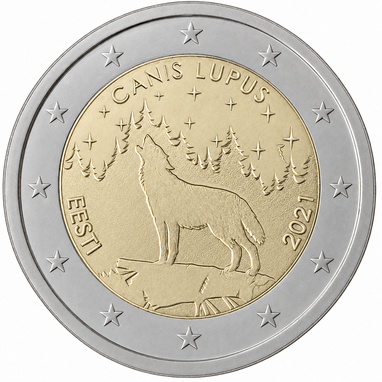 2 Euros Canis Lupus (Uncoloured)